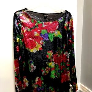 Express Floral Sequins Dress